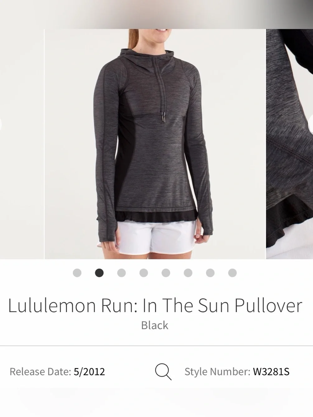 VTG Lululemon Run In The Sun Hooded Pullover Hoodie Ruffle Hem 2012 RARE W32815